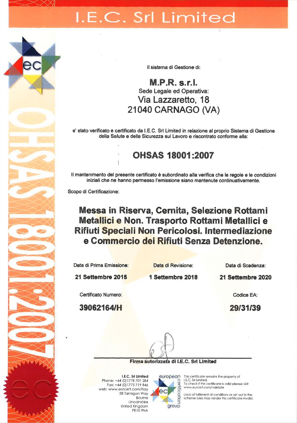 OHSAS 18001
